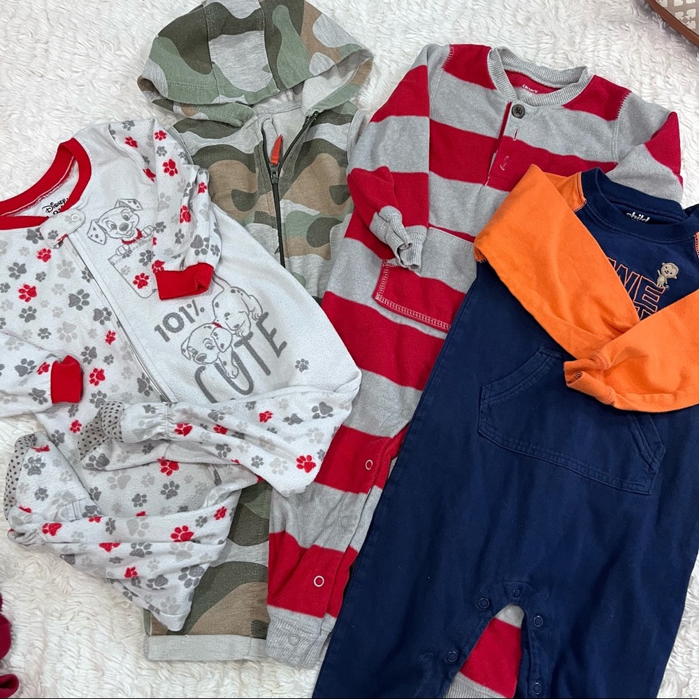♥️ Lot of 4 Toddler‎ Boys One Piece Outfits + Sleeper Disney Carters